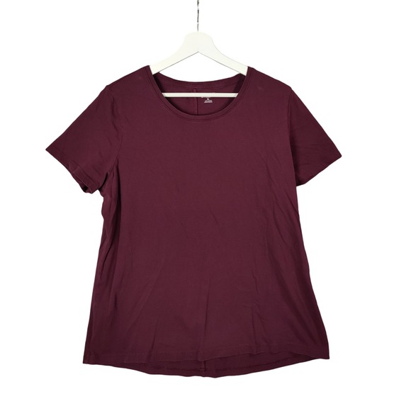 Duluth Athleisure Basic Crew Neck Burgundy Short Sleeve‎ Casual Top Womens XL - Picture 1 of 7